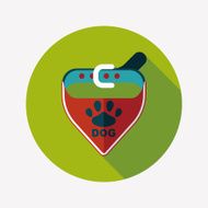 Pet dog chains flat icon with long shadow eps10 N52
