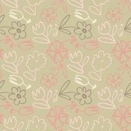 Vector seamless flower pattern background N3