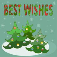 Funny winter holidays card background with hand-drawing best wishes N2