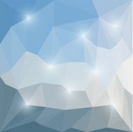 Abstract soft winter shining triangular geometric background with glaring lights