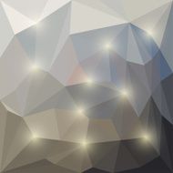 Abstract winter shining triangular geometric background with glaring lights
