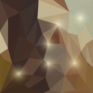 Abstract bright shining triangular geometric background with glaring lights