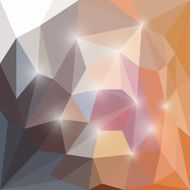Abstract bright shining geometric polygonal triangular background with glaring lights