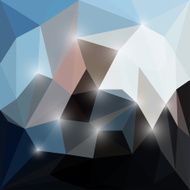 Abstract dark shining geometric polygonal triangular background with glaring lights