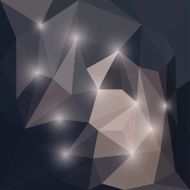 Abstract dark shining geometric polygonal triangular background with glaring lights N2