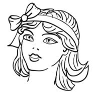 Hand-drawn fashion model Vector illustration Woman&#039;s face N3