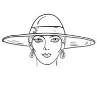 Hand-drawn fashion model Vector illustration Woman&#039;s face N13