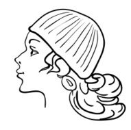 Hand-drawn fashion model Vector illustration Woman&#039;s face N14