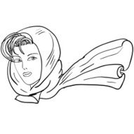 Hand-drawn fashion model Vector illustration Woman&#039;s face N15