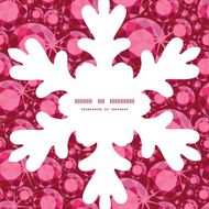 Vector ruby Christmas snowflake silhouette pattern frame card template