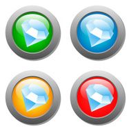 Diamond icon glass button set