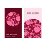 Vector ruby vertical round frame pattern business cards set N2