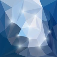 Abstract bright winter colored polygonal triangular background with glaring lights