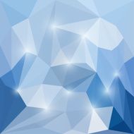 Abstract winter shining polygonal triangular background with glaring lights