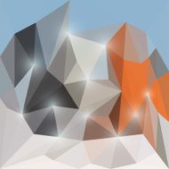 Abstract bright colored polygonal triangular background with glaring lights N11