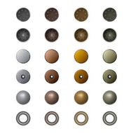Metal jeans buttons and rivets