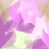 Abstract bright pink shining polygonal triangular background with glaring lights