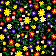 Floral colorful folk pattern