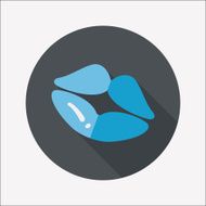 Valentine's Day lip flat icon with long shadow eps10 N12