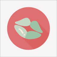 Valentine's Day lip flat icon with long shadow eps10 N14