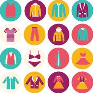 Clothes flat icons - Illustration