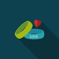 Valentine&#039;s Day couple bracelet flat icon with long shadow eps10 N15