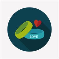 Valentine&#039;s Day couple bracelet flat icon with long shadow eps10 N19