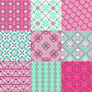 9 retro seamless ornaments N5