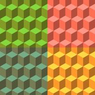 Cube set of vector seamless backgrounds
