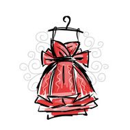 Dress on hangers sketch for your design N2