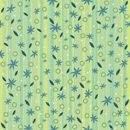 Green striped pattern with blue flowers