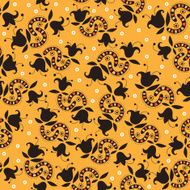 Yellow pattern with dark flowers