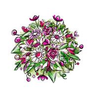Floral bouquet sketch for your design N2