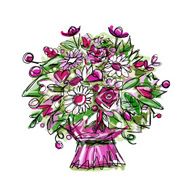 Floral bouquet sketch for your design N4