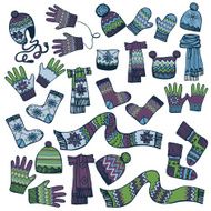 Colored Sketchy Males knitted clothing accessories set