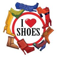 Fashionable colored women&#039;s boots shoes Sign love