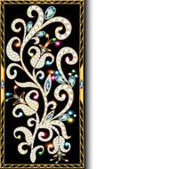 background with ornaments of gold and precious stones spac