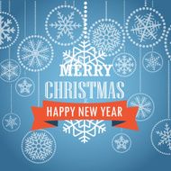 Christmas greeting card with snowflakes