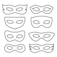 set of isolated carnival masks