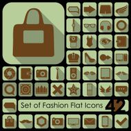 Set of fashion flat icons N11