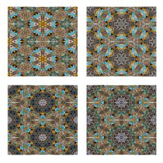 Set of colorful Rock and bead Seamless Mosaic background