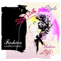 Fashion girl in sketch-style N74