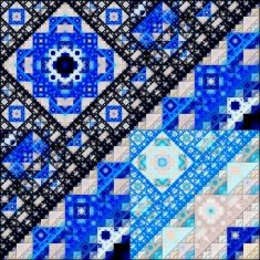 Abstract Symmetrical fractal square colorful Pattern N4