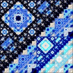 Abstract Symmetrical fractal square colorful Pattern N6