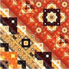 Abstract Symmetrical fractal square colorful Pattern N9