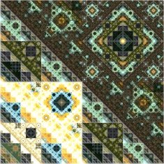 Abstract Symmetrical fractal square colorful Pattern N12