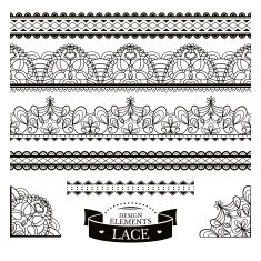 Set of lace patterns vector illustration