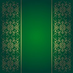 Baroque green background flowers