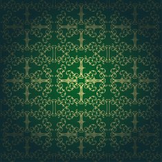 Flowers baroque background vector N2