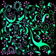 background with ornaments and precious stones on black